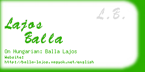 lajos balla business card